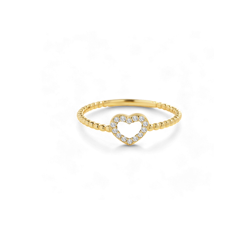 Tiny Gemstone Heart Stacking Ring
