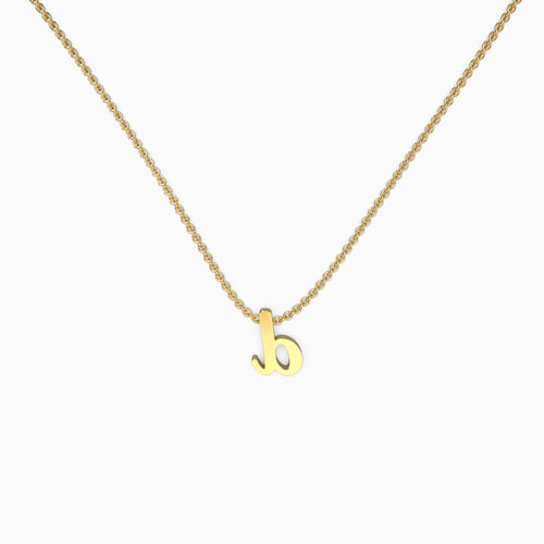 Tiny Script Initial Necklace