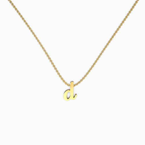 Tiny Script Initial Necklace