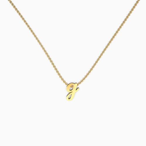 Tiny Script Initial Necklace
