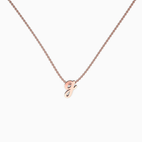 Tiny Script Initial Necklace