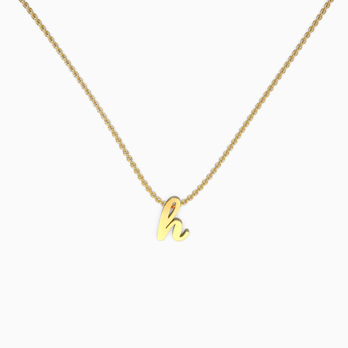 Tiny Script Initial Necklace