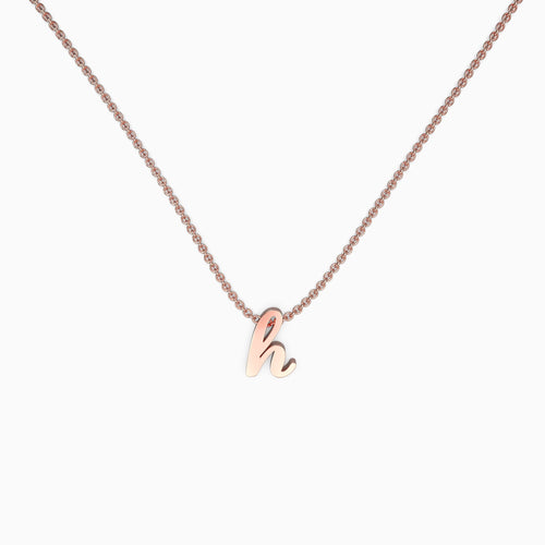 Tiny Script Initial Necklace