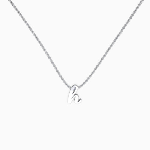 Tiny Script Initial Necklace