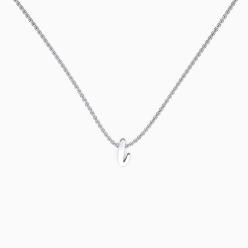 Tiny Script Initial Necklace