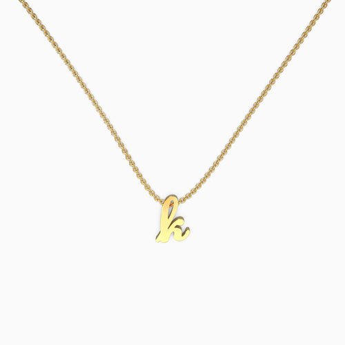 Tiny Script Initial Necklace