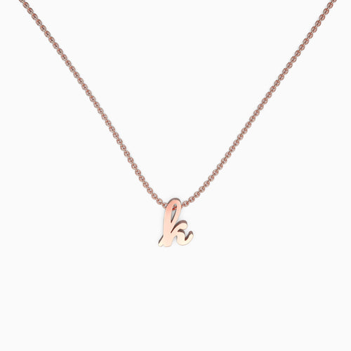 Tiny Script Initial Necklace