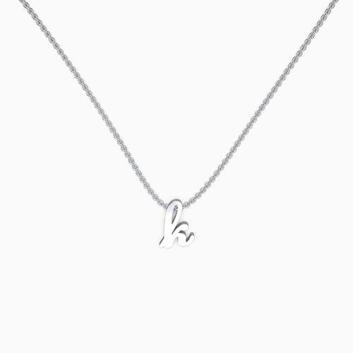 Tiny Script Initial Necklace