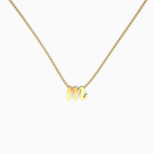 Tiny Script Initial Necklace