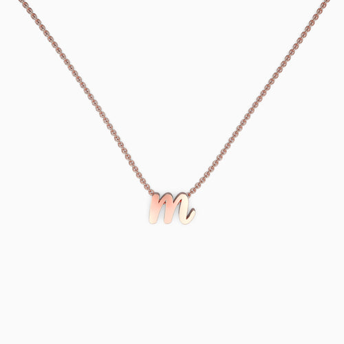 Tiny Script Initial Necklace