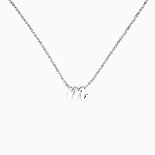 Tiny Script Initial Necklace