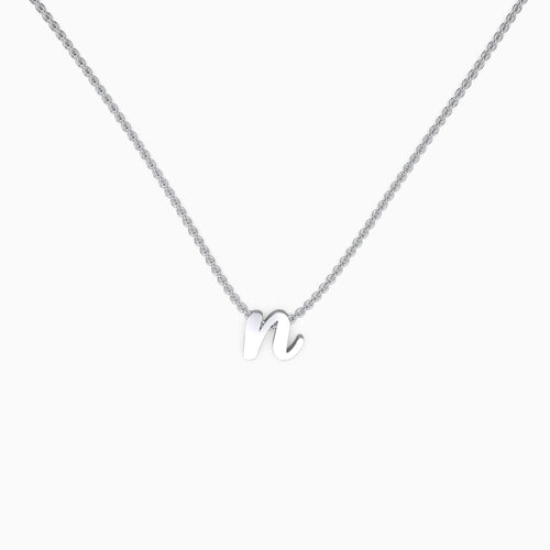 Tiny Script Initial Necklace