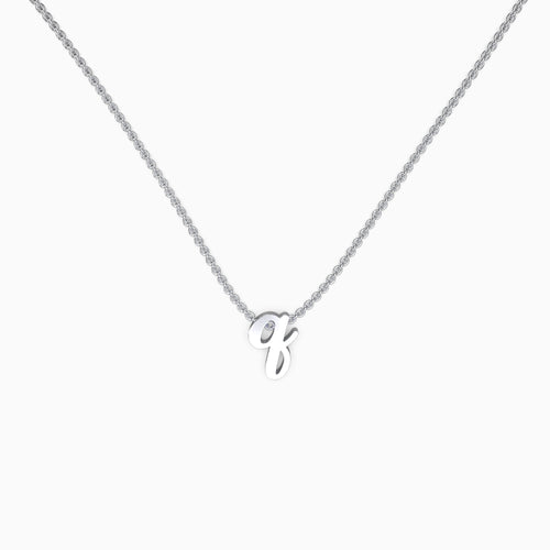 Tiny Script Initial Necklace