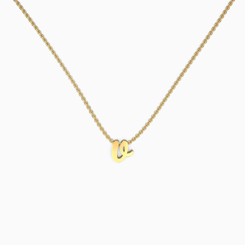 Tiny Script Initial Necklace