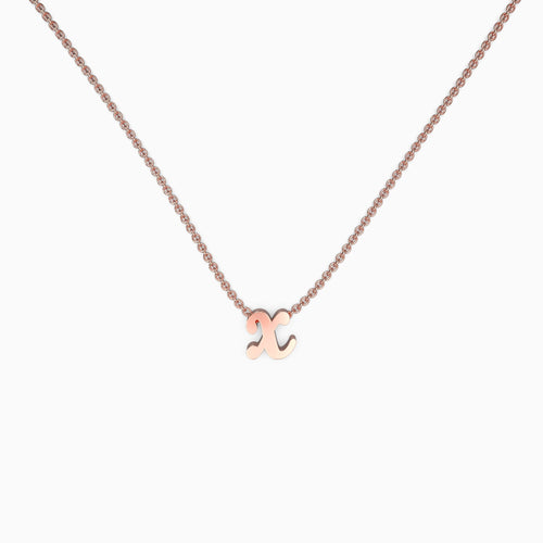 Tiny Script Initial Necklace