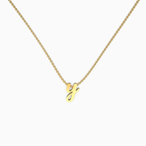 Tiny Script Initial Necklace