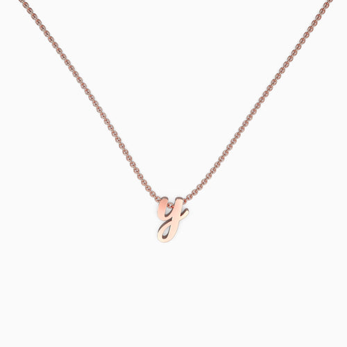Tiny Script Initial Necklace
