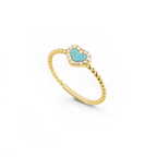 Tiny Gemstone Heart Stacking Ring