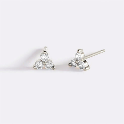 Trinity Birthstone Stud Earrings
