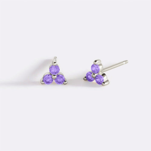 Trinity Birthstone Stud Earrings