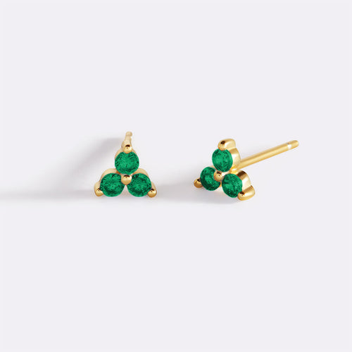Trinity Birthstone Stud Earrings