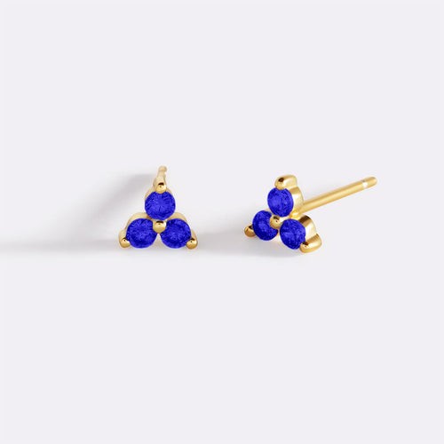 Trinity Birthstone Stud Earrings
