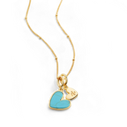 Turquoise Heart Initial Necklace