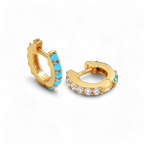 Turquoise Reversible Huggie Hoop Earrings