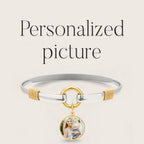 Personalized Photo Two-Tone Charm Bracelet