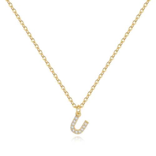 Pave Uppercase Initial Necklace