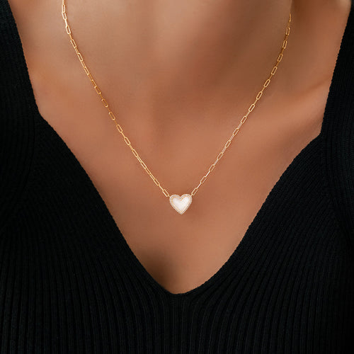 Dainty Heart Paperclip Necklace