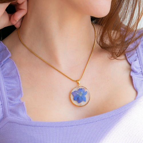 Pressed Birth Flower Necklace