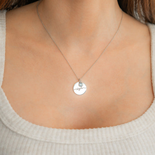 Monogram Script Birthstone Name Necklace