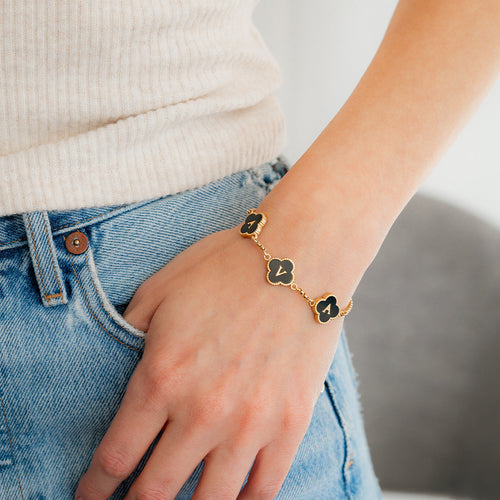 Colorful Clover Custom Name Bracelet