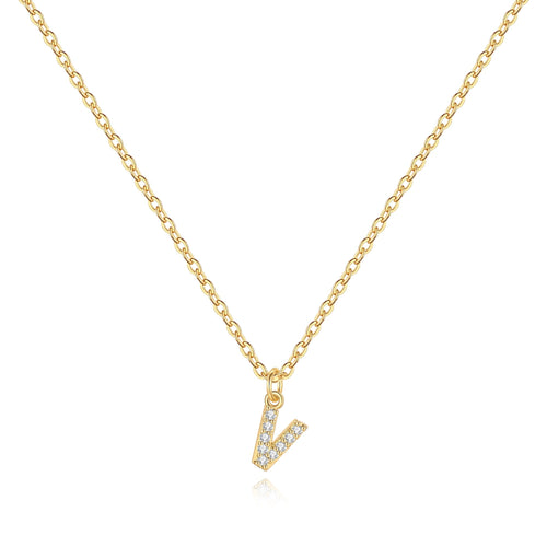 Pave Uppercase Initial Necklace