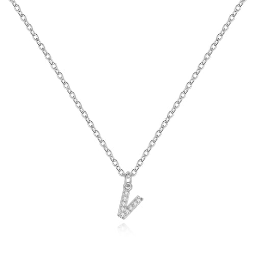 Pave Uppercase Initial Necklace