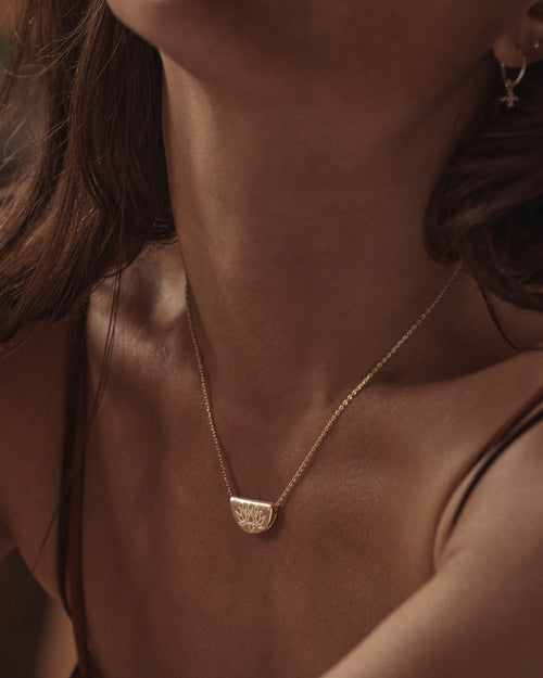 Yellow Gold Vermeil Lotus Short Necklace