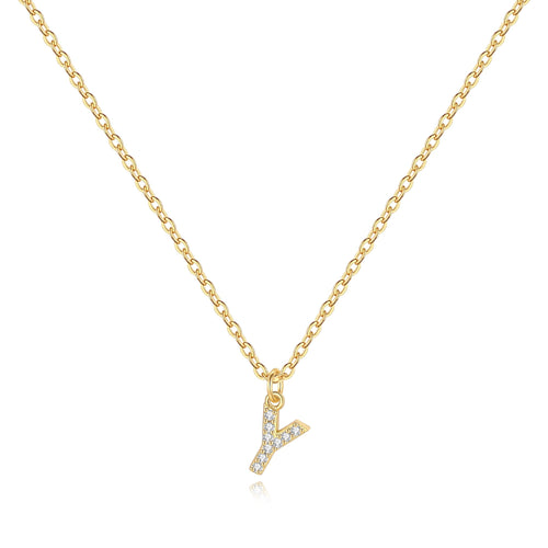 Pave Uppercase Initial Necklace