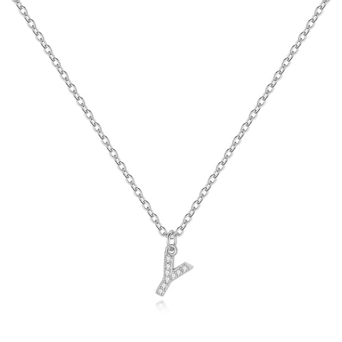 Pave Uppercase Initial Necklace