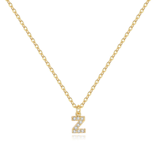 Pave Uppercase Initial Necklace