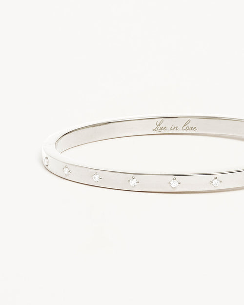 White Gold Vermeil Live in Love Bangle