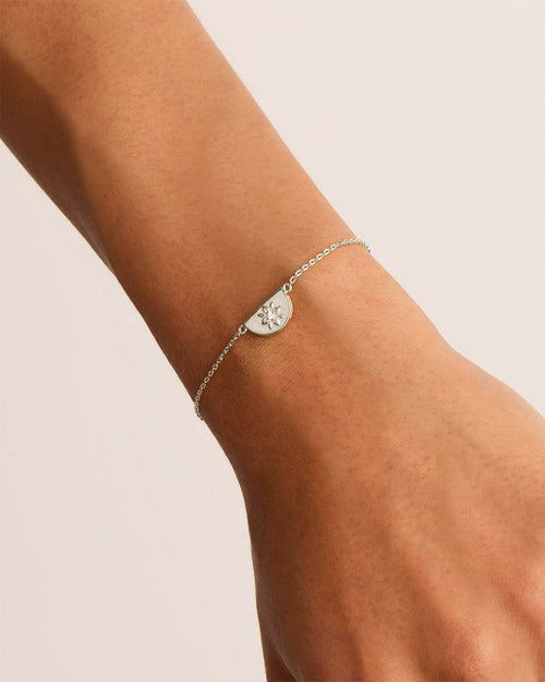 White Gold Vermeil Lotus Bracelet