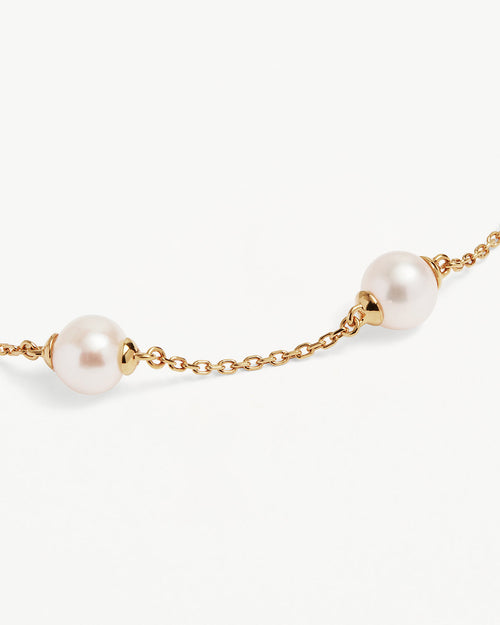 Yellow Gold Vermeil Floating On Air Pearl Bracelet