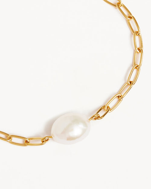 Yellow Gold Vermeil Breathe Pearl Bracelet