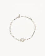 White Gold Vermeil Breathe Pearl Bracelet