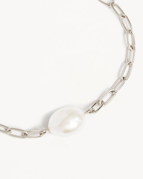 White Gold Vermeil Breathe Pearl Bracelet