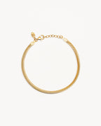 Yellow Gold Vermeil Herringbone Chain Bracelet