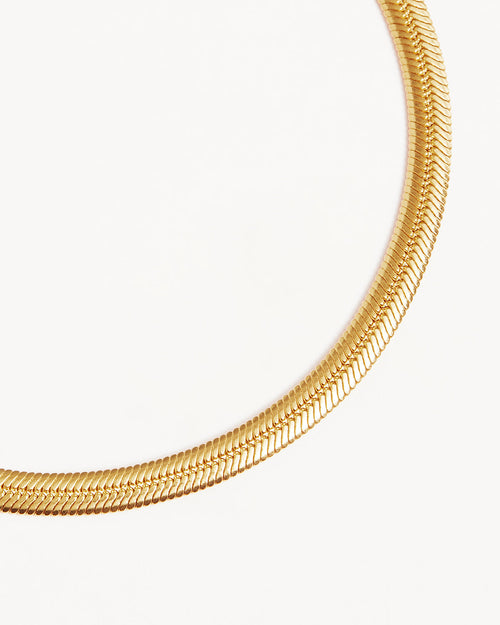 Yellow Gold Vermeil Herringbone Chain Bracelet
