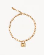 Yellow Gold Vermeil Promise of Us Lotus Padlock Bracelet