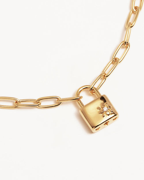 Yellow Gold Vermeil Promise of Us Lotus Padlock Bracelet